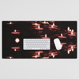 pink candle light glow aesthetic abstract art print Desk Mat