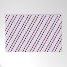 [ Thumbnail: Lavender, Dark Grey, and Dark Red Colored Lines Pattern Welcome Mat ]