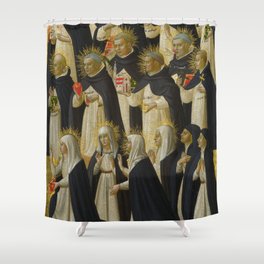 Fra Angelico (Guido di Pietro) "Fiesole Altarpiece - The Dominican Blessed" 1 Shower Curtain