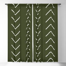 Mudcloth II (Olive Green) Blackout Curtain
