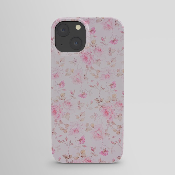 Modern Vintage Blush Pink  Romantic Floral Pattern iPhone Case
