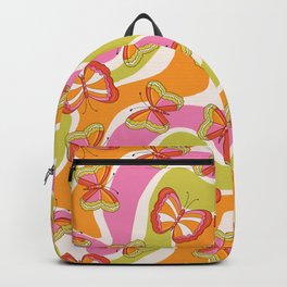 Groovy Butterfly 70s  Backpack | Groovie, Trippy, Vibes, Trendy, Painting, Digital, Hippie, Aesthetic, Butterfly, Pattern 