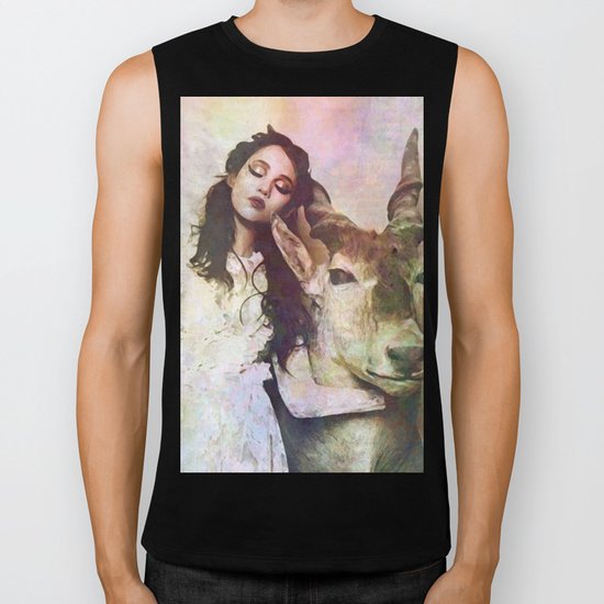 girl & deer Biker Tank