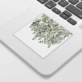 Gold And Green Eucalyptus Leaves Sticker