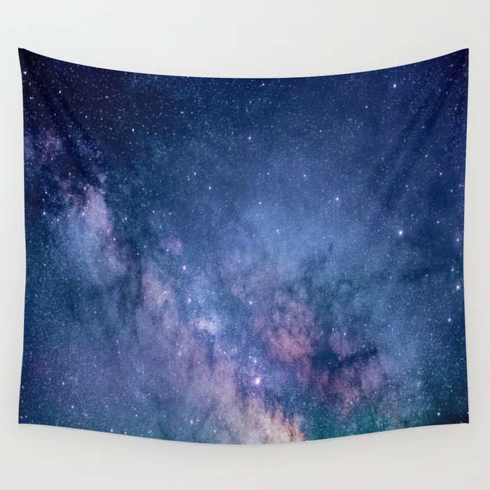 purple blue universe night sky stars galaxy Wall Tapestry