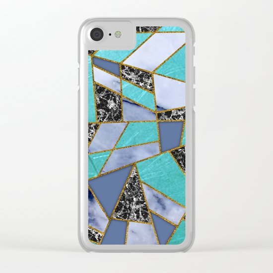 Abstract #457 Marble Shards Clear iPhone Case