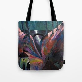 A Night Fantastique, Moonlight Ocean - Tuscany landscape painting by Marianne von Werefkin Tote Bag
