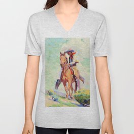 “The Cowpuncher” by W Herbert Dunton V Neck T Shirt
