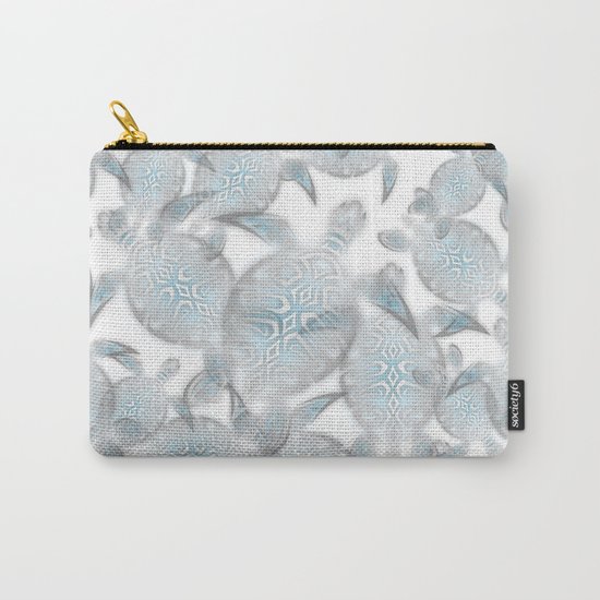 Silver Turtles Pattern Carry-All Pouch