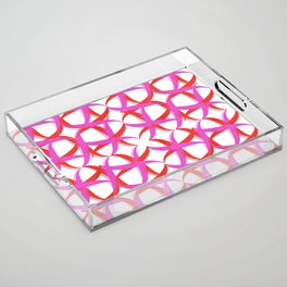 Hot pink and red abstract pattern Acrylic Tray