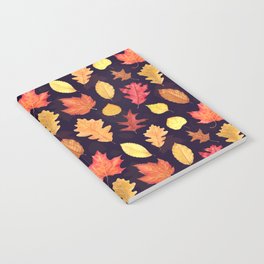 Autumn Leaves - dark plum Notebook