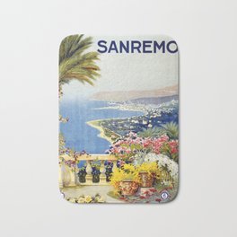 San Remo - Italy Vintage Travel Poster 1920 Bath Mat | Vintagetravel, Restaurantdecor, Walldecor, Italian, Hipster, Vintageposter, Vintage, Bestselling, Enit, Italy 