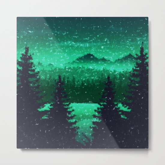 Snowing in the forest Metal Print