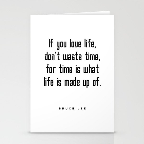 Don't Waste Time - Motivational, Inspiring Print - Typography Stationery Cards