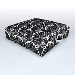 Scallops Black n White. Outdoor Floor Cushion