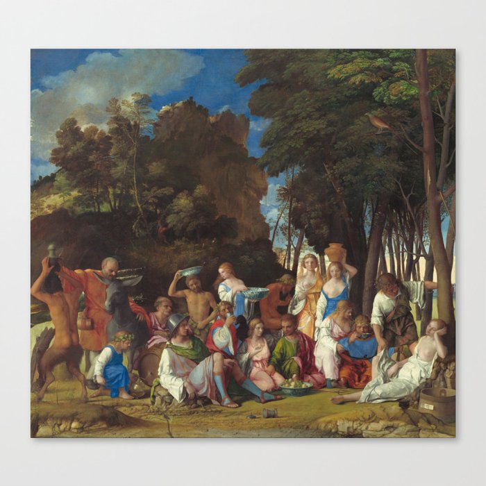 The Feast Of The Gods Painting By Giovanni Bellini And Titian Canvas Print By Podartist Society6
