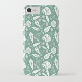 Emerald Leaves Pattern iPhone Case