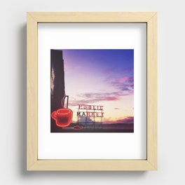 Coffee at the market Recessed Framed Print