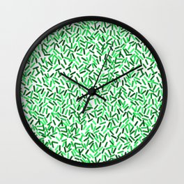 Green Sprinkles Pattern Wall Clock