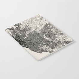 Australia, Melbourne - Black and White Illustrated Map Notebook