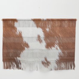 Brown and White Cowhide, Cow Skin Print Pattern Wall Hanging