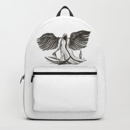 Angel Uriel Backpack | Illustration, Uriel, Drawing, Pencil Art, Black and White, Heaven, Tattoo Art, Angel 