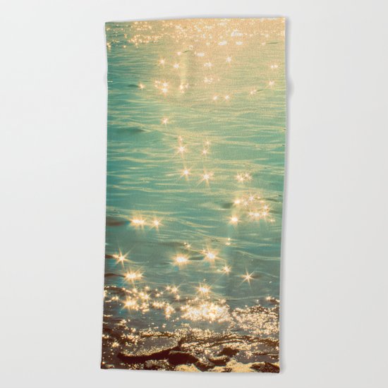 Showering in Sparkling Sunshine Beach Towel