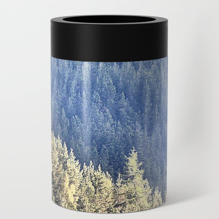 Scottish Highlands Spring Pine Tree Sunlight Effect in I Art. Can Cooler
