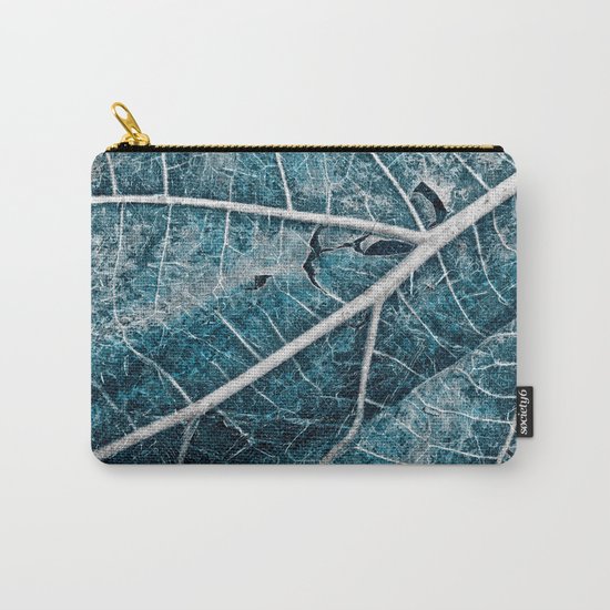 Frozen Winter Leaf Carry-All Pouch