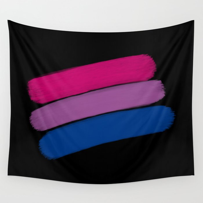 Bi Pride Paint Strokes Wall Tapestry