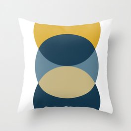 Rise of the Sun - Yellow, Blue, Geometric Art Throw Pillow