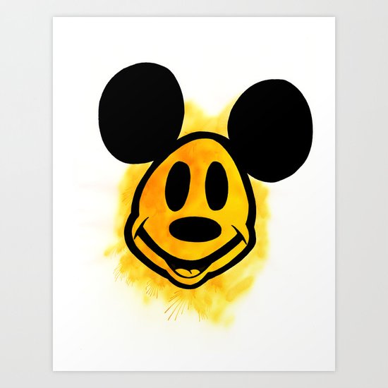 Smiley Mickey Art Print
