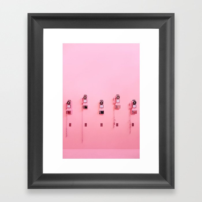 Pink Phones Framed Art Print