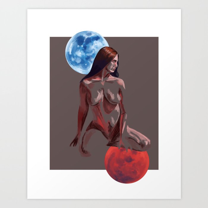 Blue Blood Moon Art Print