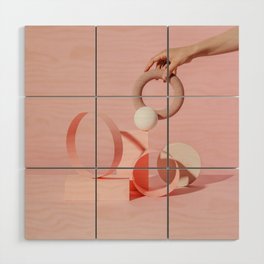 Pink abstract composition Wood Wall Art