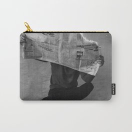 News on Fire (Baclk and White) Carry-All Pouch | Model, Politcs, Burn, Newspaper, News, Blackandwhite, Article, Liberal, Conservative, Black and White 