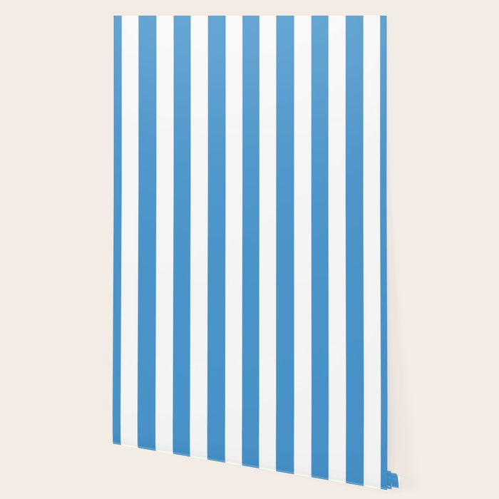 Celestial blue - solid color - white vertical lines ...