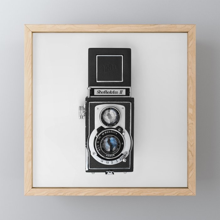 Retro old school camera iphone case Framed Mini Art Print