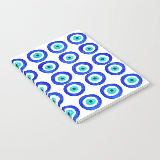 Evil Eye Talisman - on white Notebook