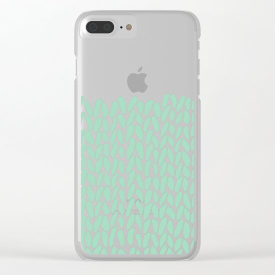 Half Knit Mint Clear iPhone Case