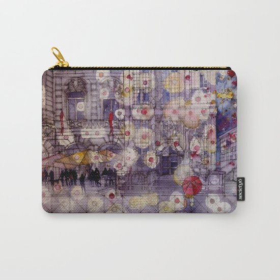 Girl with a red umbrella Carry-All Pouch