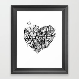 Butterflies +heart  Framed Art Print