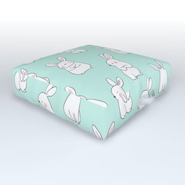 Cute Snow Rabbits Outdoor Floor Cushion