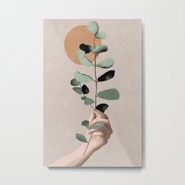Nature Leaves abstrack Metal Print | Modern, Iliustration, Watercolor, Simple, Boho, Abstract, Walldecor, Mimimailst, Home Plant, Painting 