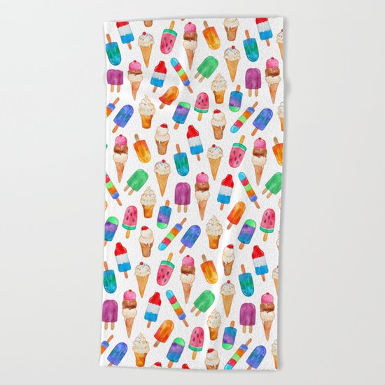 Summer Pops and Ice Cream Dreams Beach Towel