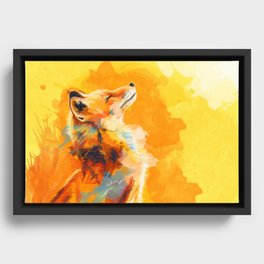 Blissful Light - Fox portrait Framed Canvas
