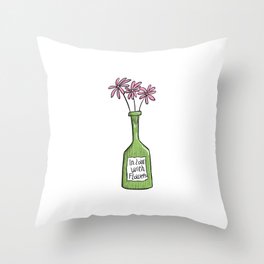 In Love With Flowers Throw Pillow