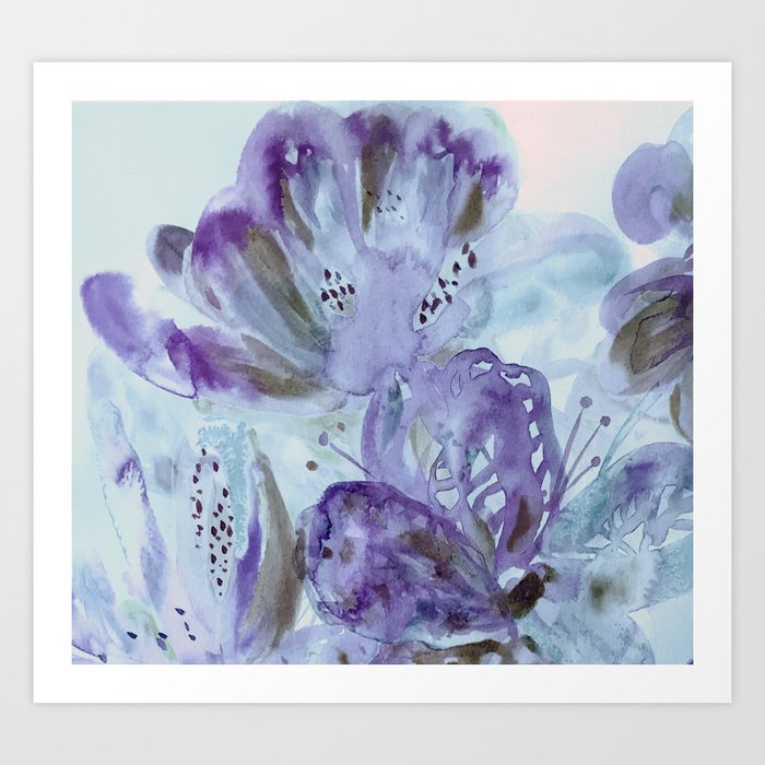 flowery watercolor Art Print