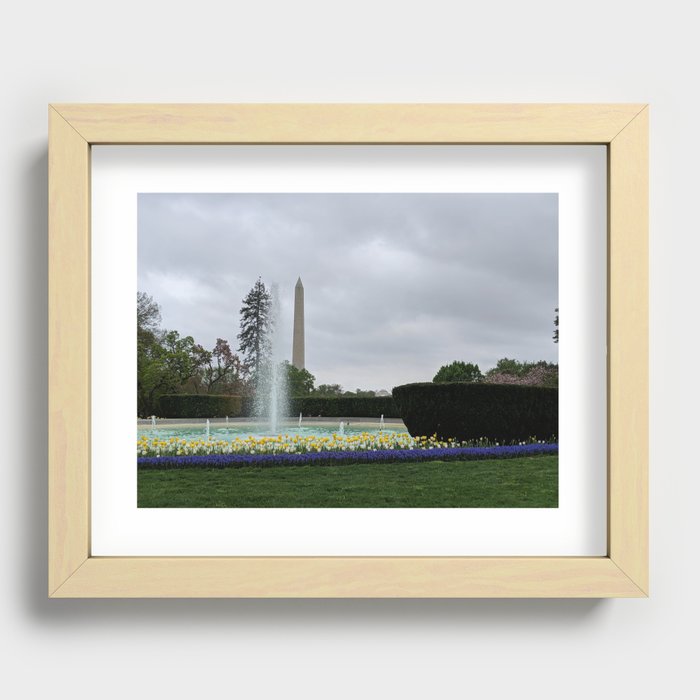 Washington Monument seen from the White House South Lawn Recessed Framed Print