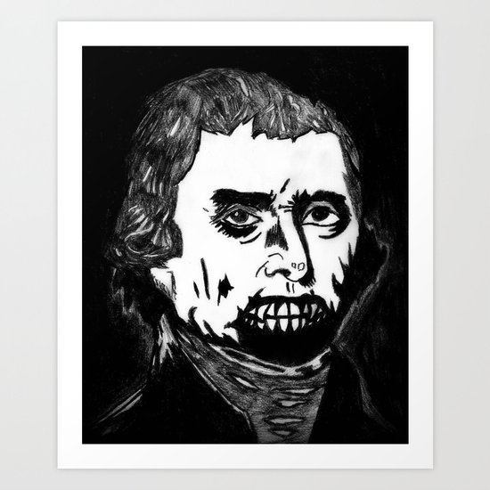 03. Zombie Thomas Jefferson Art Print